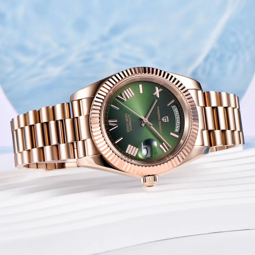 PAGANI DESIGN DD36 Automatic Watch – Rose Gold Green Dial
