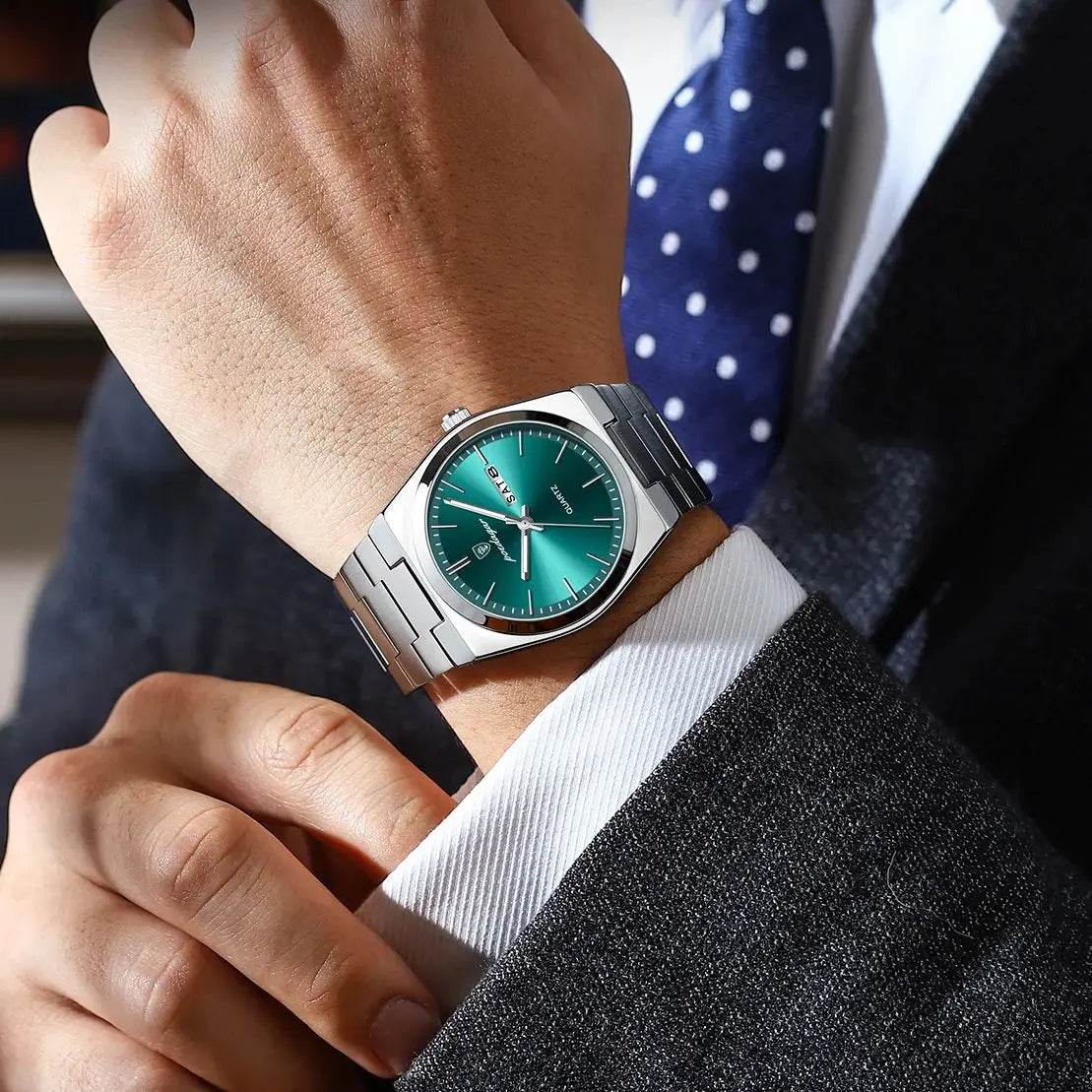POEDAGAR Luxury Quartz Watch Stainless Steel Luminous Date Men