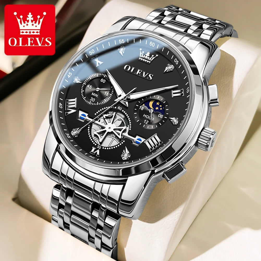 OLEVS 2856 Chronograph Moon-Phase Style Quartz Watch