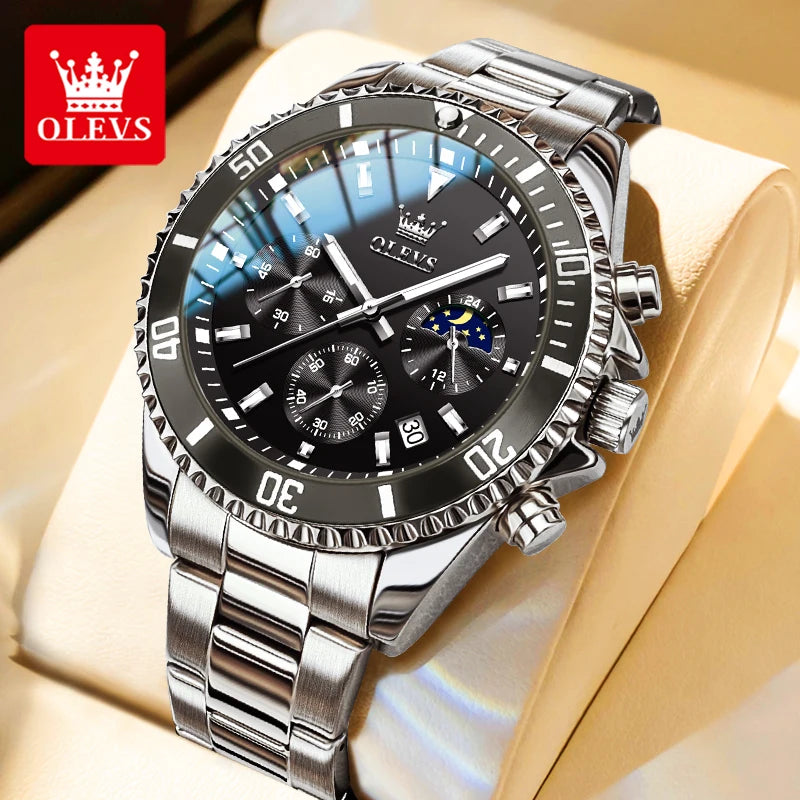 OLEVS 2870 Moon Phase Chronograph Watch