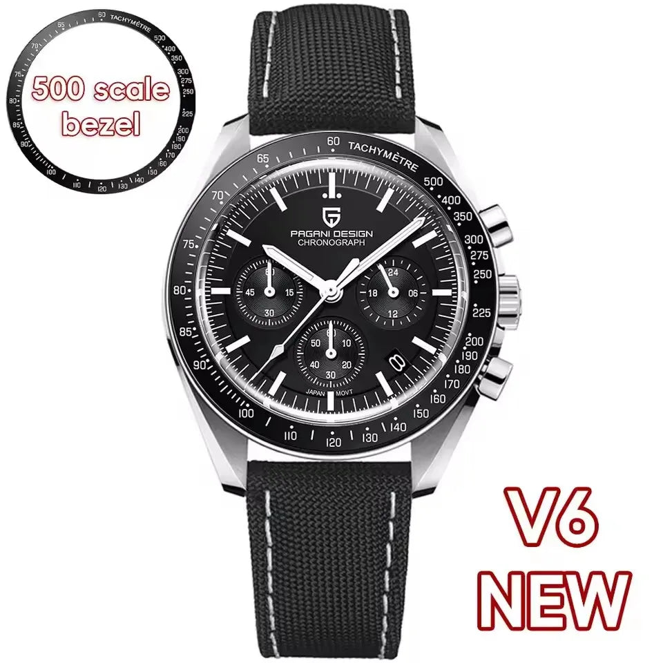 PAGANI DESIGN Speedometer Chronograph Watch for Men Sapphire Quartz