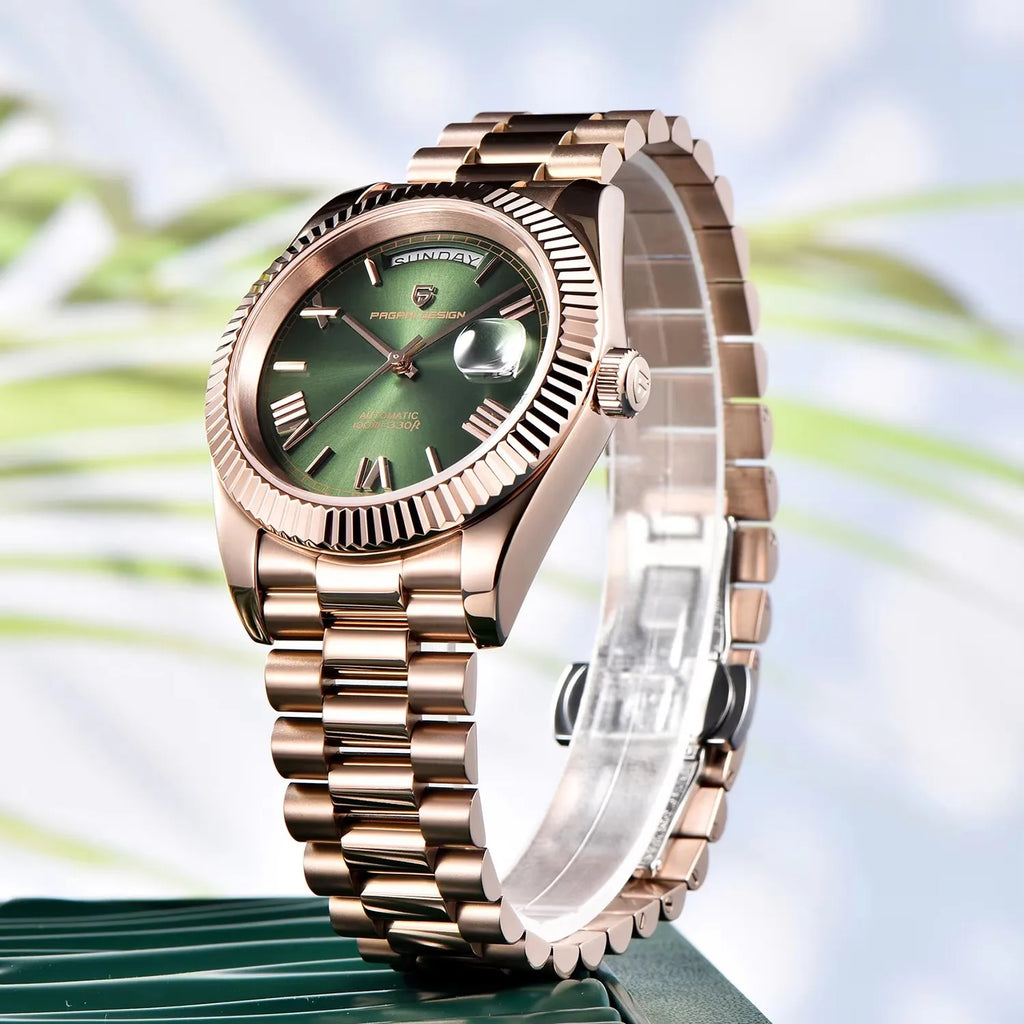 PAGANI DESIGN DD36 Automatic Watch – Rose Gold Green Dial