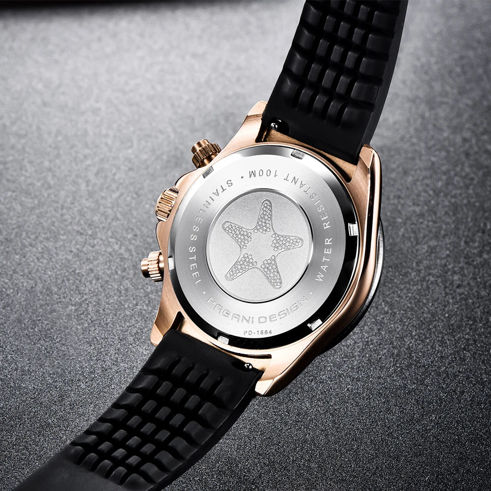 PAGANI DESIGN V2 40mm Men's Quartz Chronograph Watch – Sapphire Crystal, Stainless Steel, 100M Water Resistant
