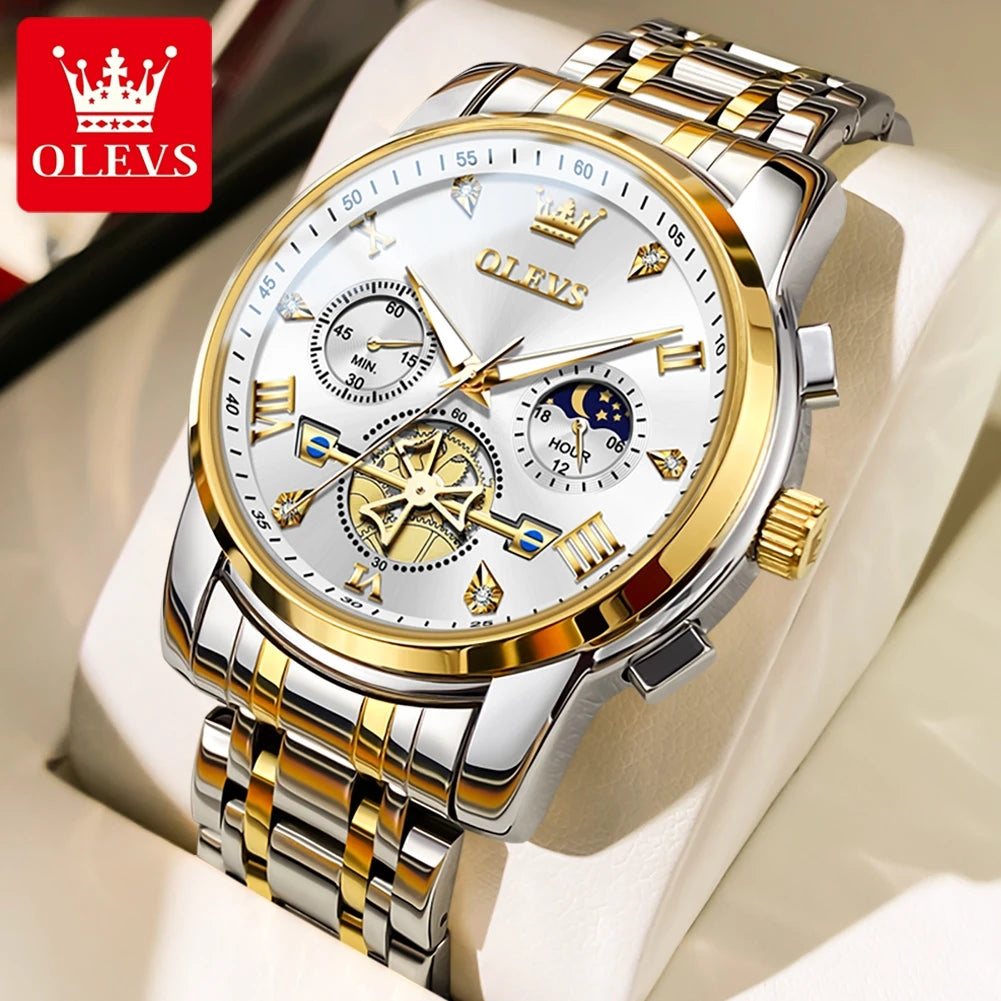 OLEVS 2856 Chronograph Moon-Phase Style Quartz Watch