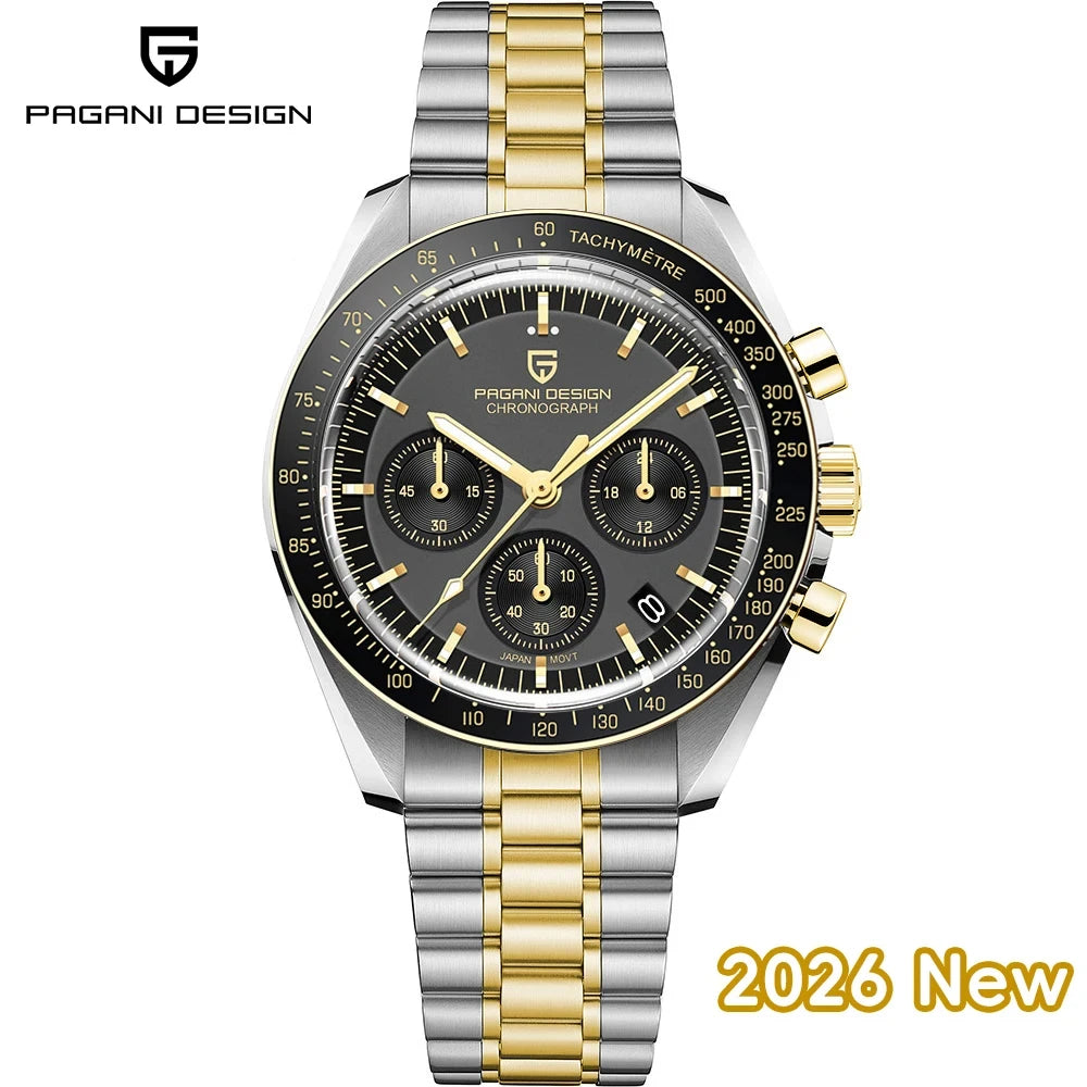 PAGANI DESIGN 1701 Moon Chronograph Watch Men VK63 Sapphire Crystal 100M