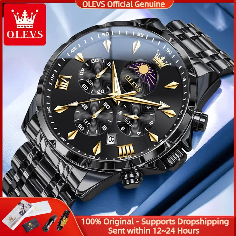 OLEVS 3653 Moon Phase Quartz Watch