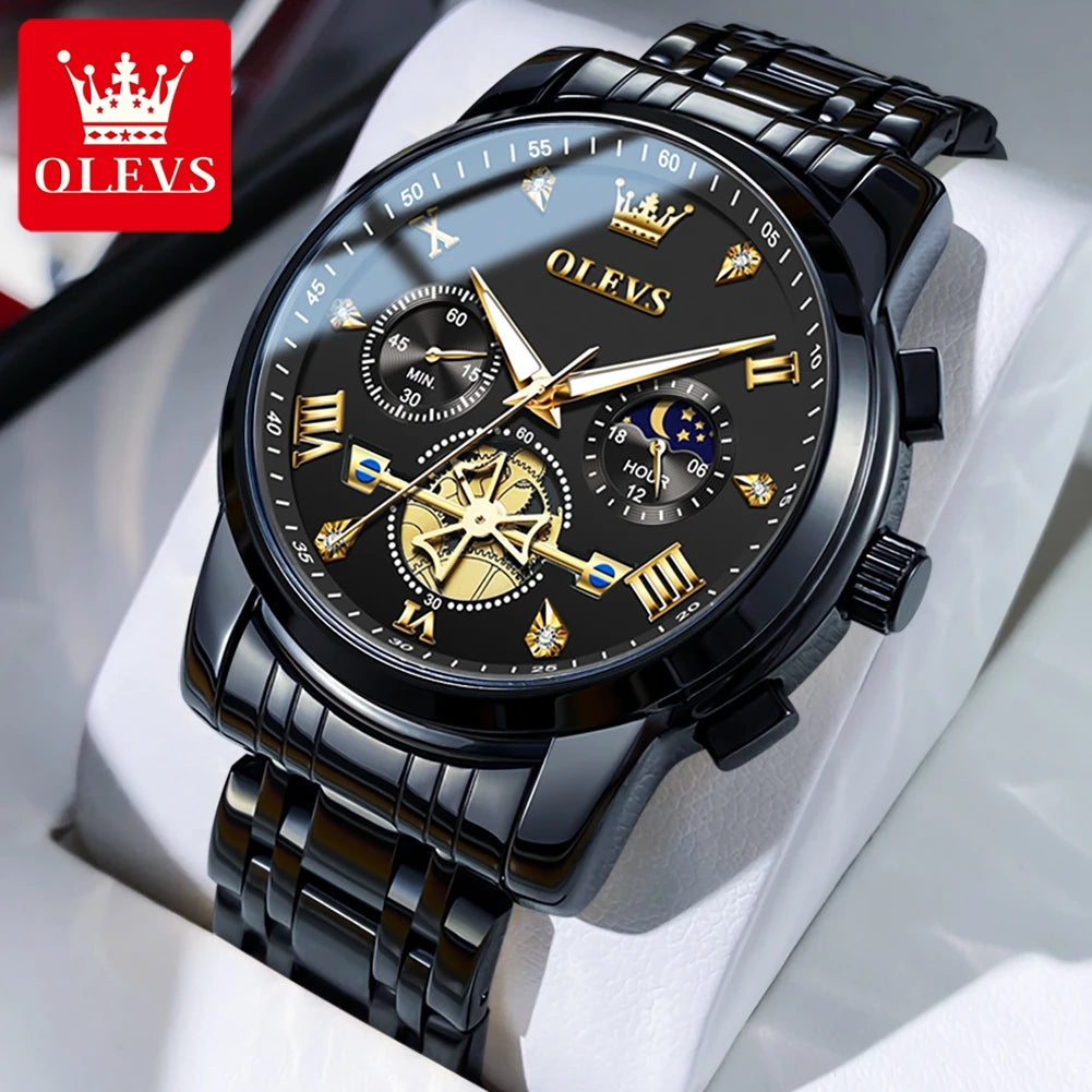 OLEVS 2856 Chronograph Moon-Phase Style Quartz Watch