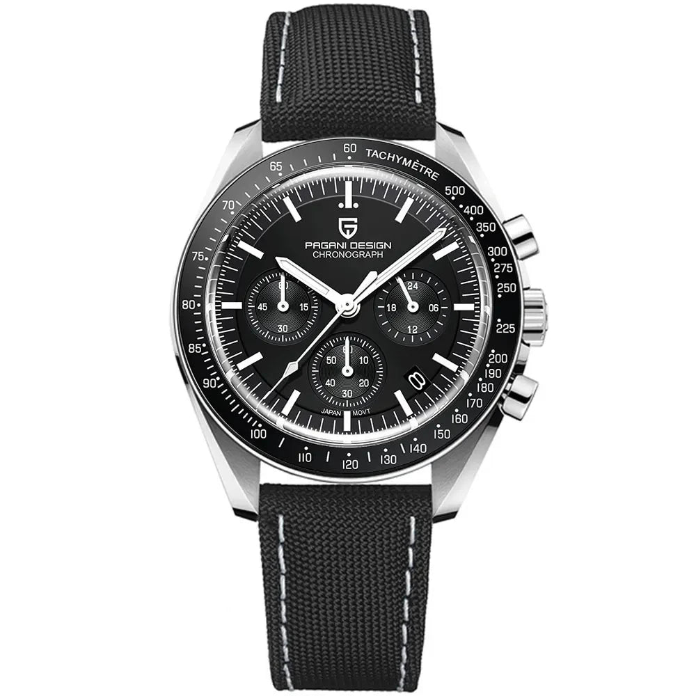 PAGANI DESIGN Gold Quartz Chronograph Watch for Men – Sapphire Crystal, Stainless Steel, Luminous