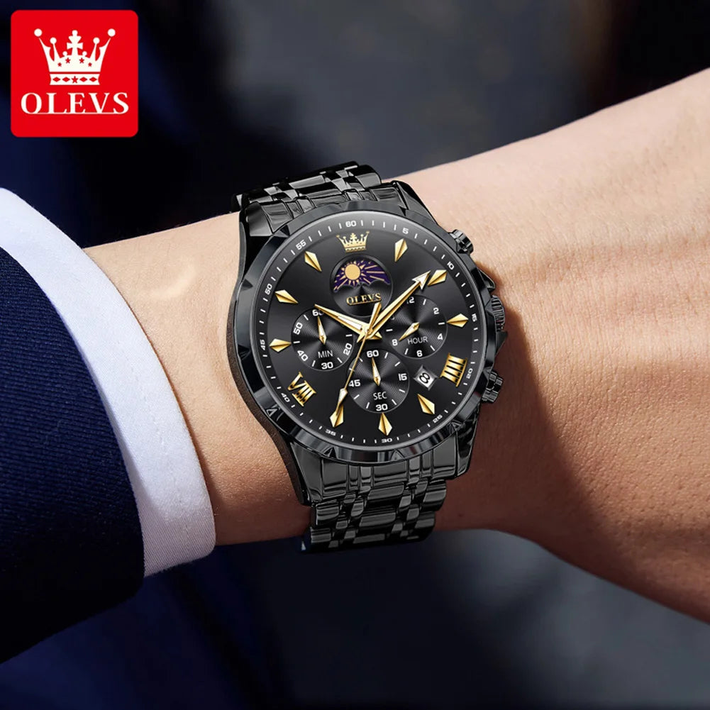 OLEVS 3653 Moon Phase Quartz Watch