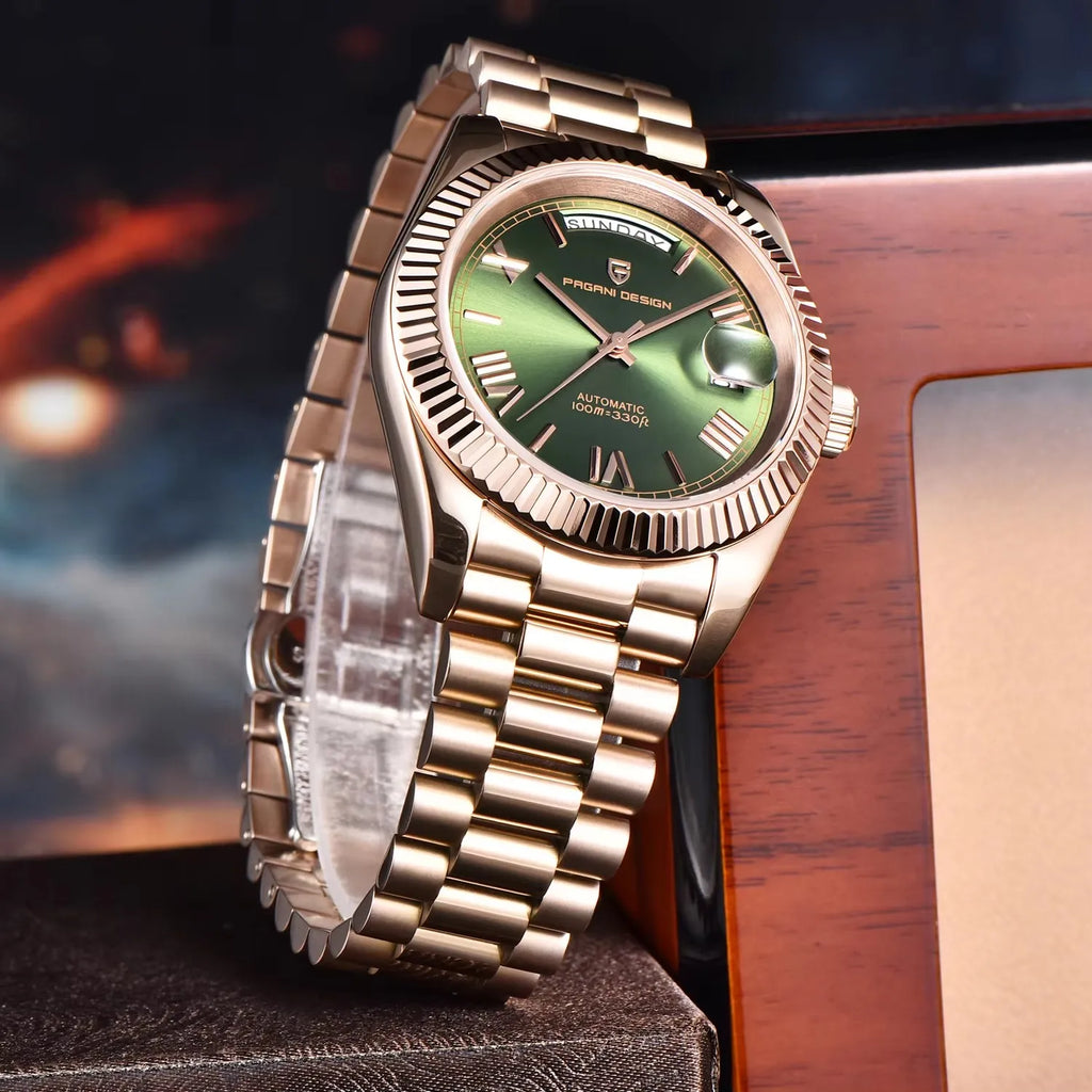 PAGANI DESIGN DD36 Automatic Watch – Rose Gold Green Dial