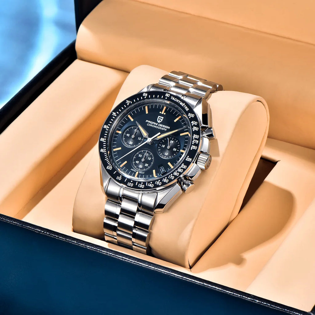 PAGANI DESIGN 1701 Moon Chronograph Watch Men VK63 Sapphire Crystal 100M