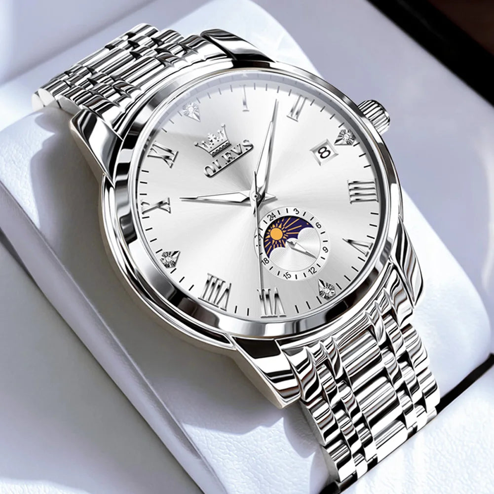 OLEVS 3656 Moon Phase Quartz Watch