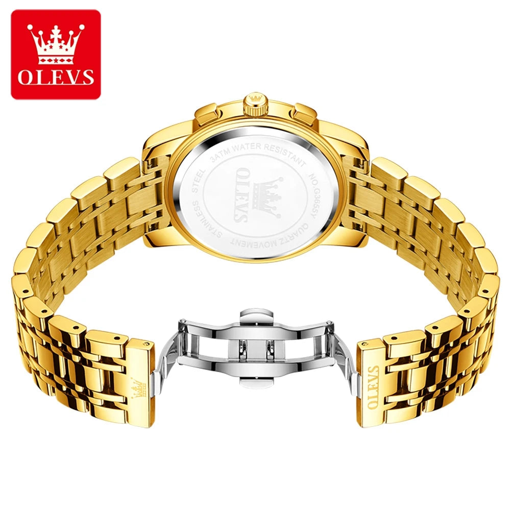 OLEVS 3655 Men's Moon Phase Quartz Chronograph Watch