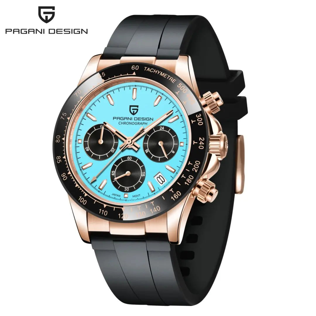 PAGANI DESIGN V2 40mm Men's Quartz Chronograph Watch – Sapphire Crystal, Stainless Steel, 100M Water Resistant
