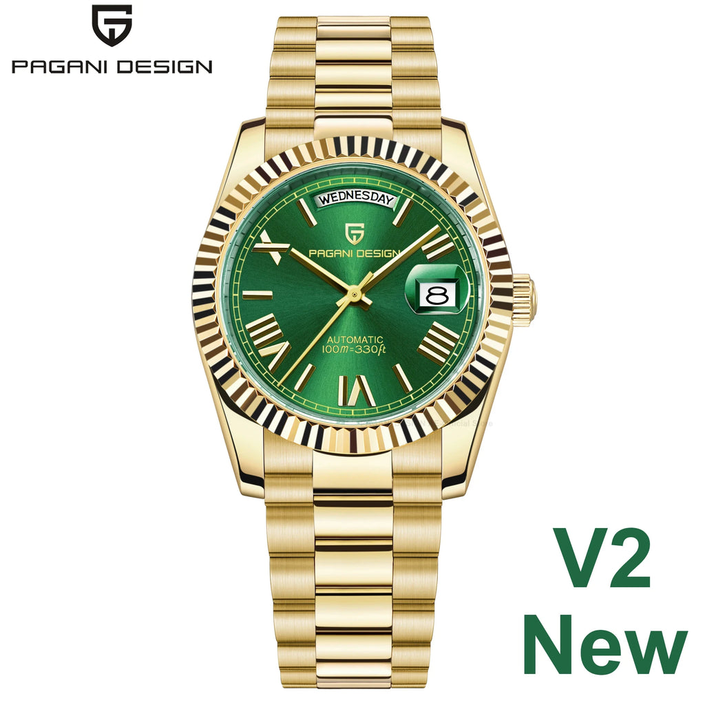 PAGANI DESIGN DD36 Automatic Watch – Rose Gold Green Dial