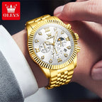 OLEVS 2932 Moon Phase Chronograph Watch with Luminous Dial