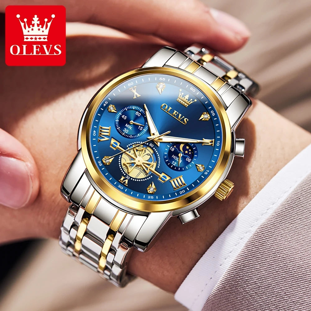 OLEVS 2856 Chronograph Moon-Phase Style Quartz Watch