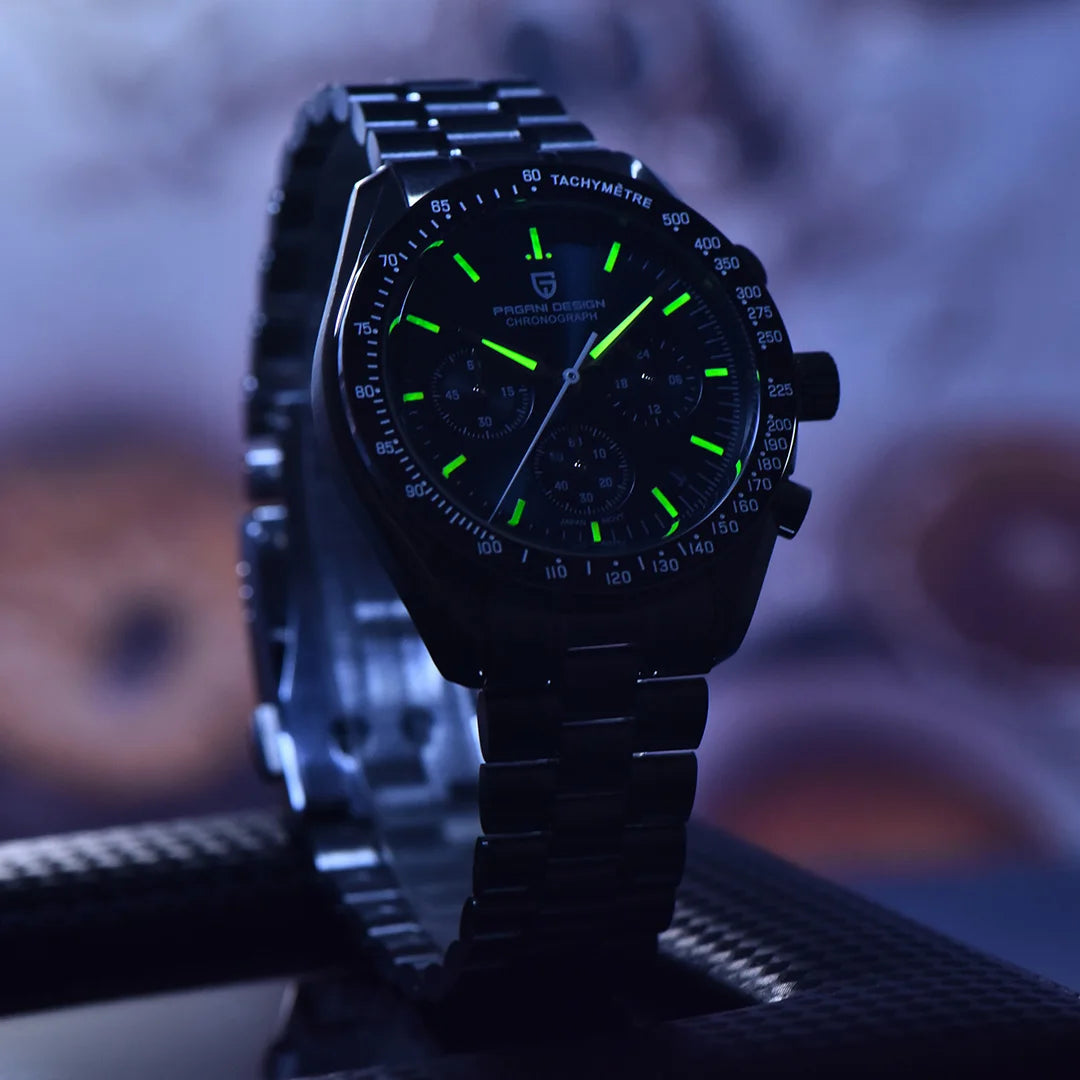 PAGANI DESIGN 1701 Moon Chronograph Watch Men VK63 Sapphire Crystal 100M