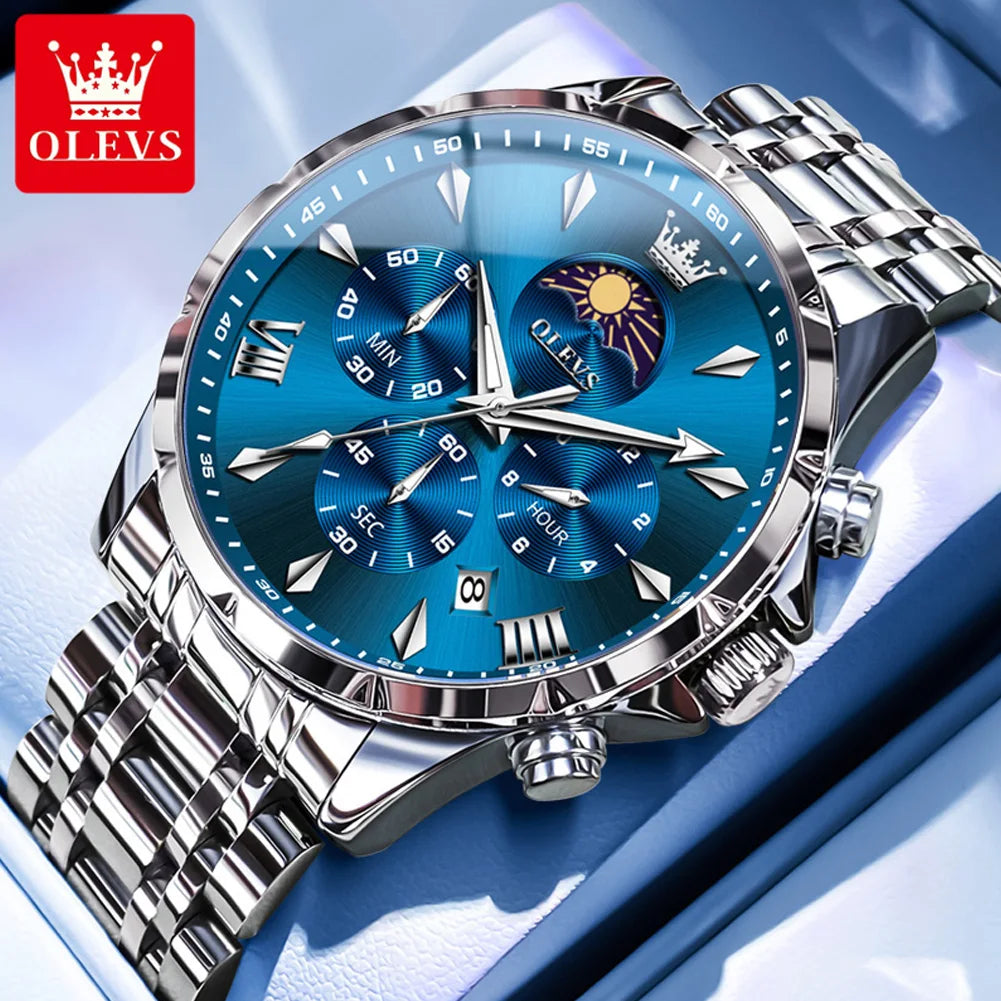 OLEVS 3653 Moon Phase Quartz Watch