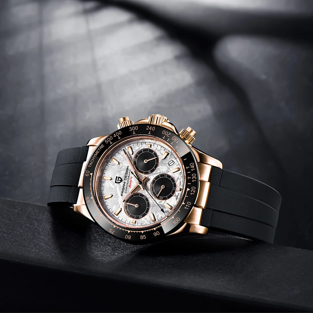PAGANI DESIGN V2 40mm Men's Quartz Chronograph Watch – Sapphire Crystal, Stainless Steel, 100M Water Resistant