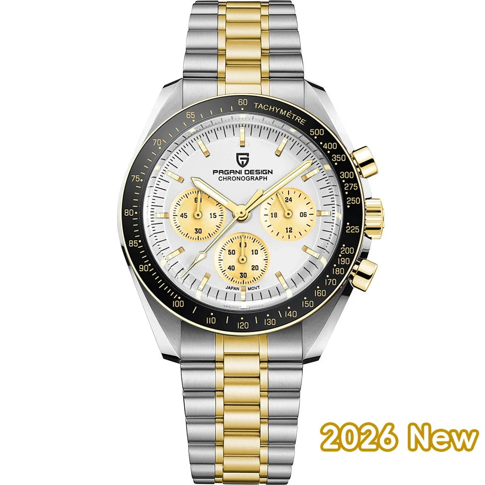 PAGANI DESIGN 1701 Moon Chronograph Watch Men VK63 Sapphire Crystal 100M
