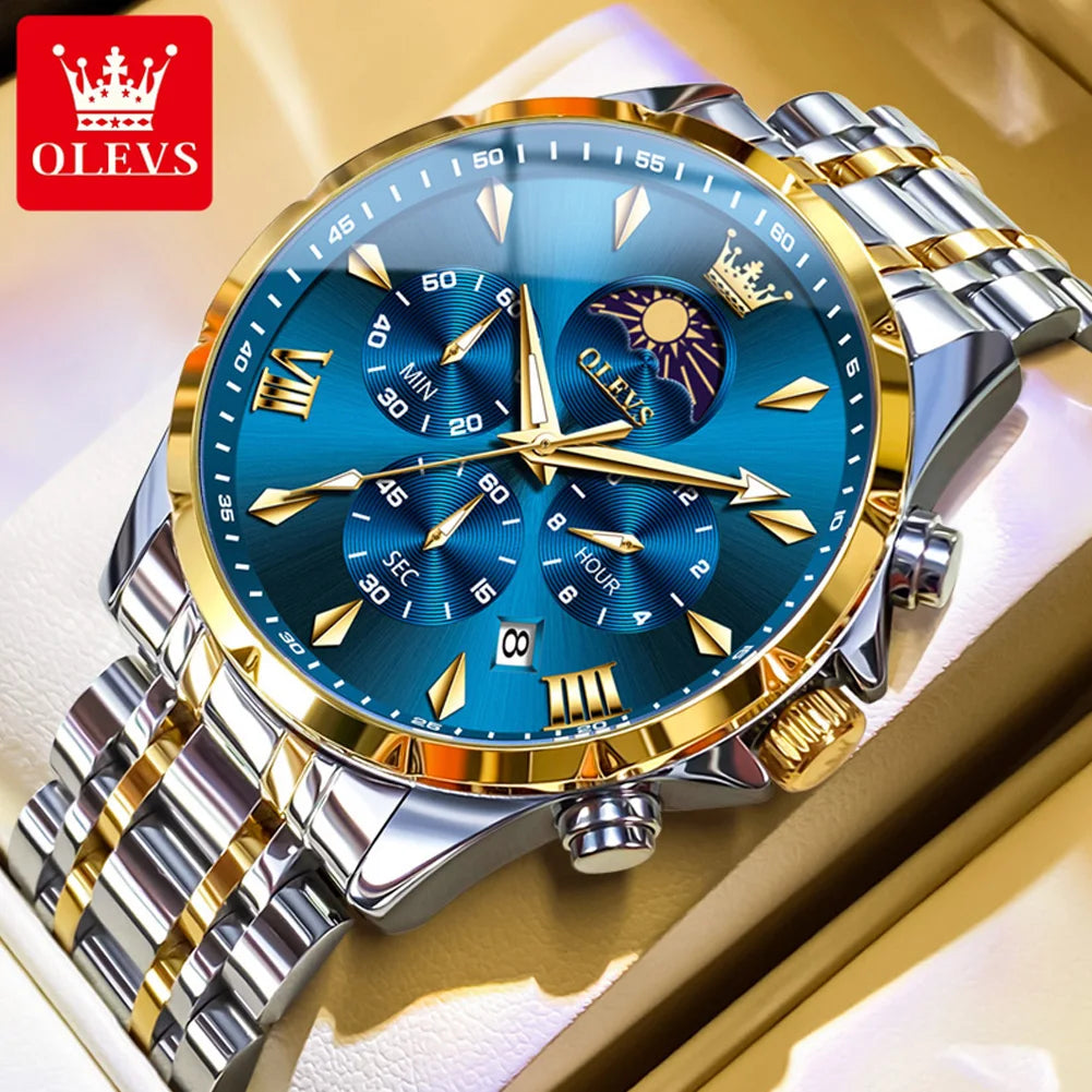 OLEVS 3653 Moon Phase Quartz Watch